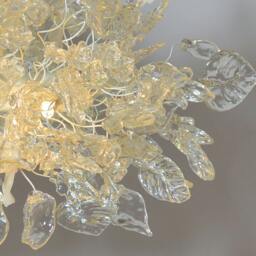 Modern White Floral Chandelier Resin Leaf & Flowers Ceiling Light Fixture - thumbnail 4