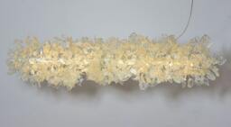 Modern White Floral Chandelier Resin Leaf & Flowers Ceiling Light Fixture