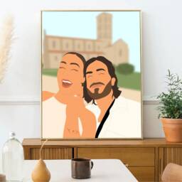 Detailed Personalized Illustration PDF, A5, A4, A3 - Couple, Family, Friends, Gift, Wedding, Pregnancy, Animals - thumbnail 3