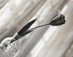 Gray Tulip, Metal Flower, Wrought Iron Sculpture, Art By Thesteelstylethings, 6Th Anniversary Gift - thumbnail 1
