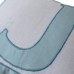 Monogram Pillows -Personalized White Blue Letter Pillow Cover - Alphabet Throw Pillow - Customized Cushions - Cotton Gift - 12x16 - thumbnail 3