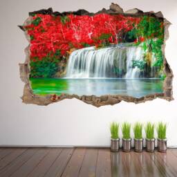 Waterfall River Forest Nature Wall Decal Sticker Mural Poster Print Art Home Office Decor Gk11 - thumbnail 2