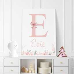 Personalized Ballerina Nursery Print Set Ballet Shoes, Tutu, Initial Wall Art - thumbnail 2