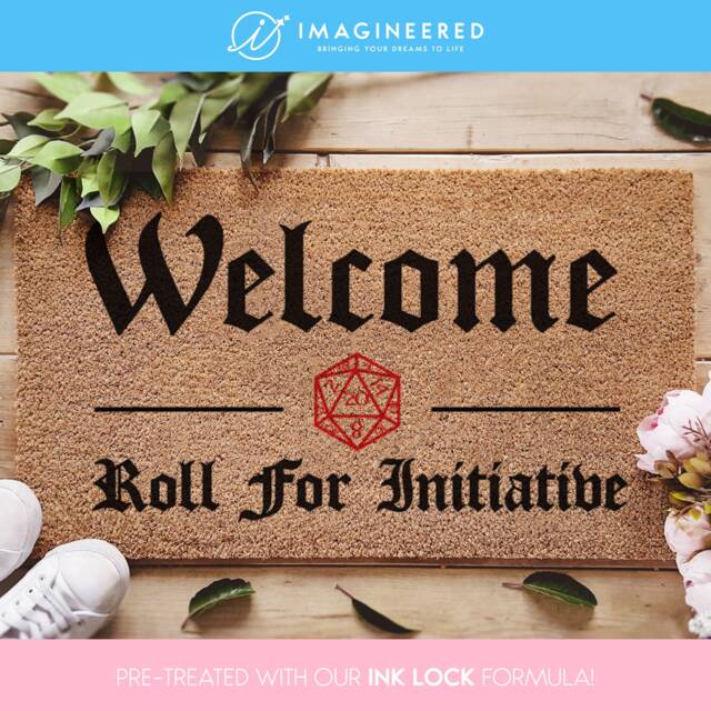 Dungeons Dragons Door Mat - Roll For Initiative Doormat D20 Dice Custom Doormats Dungeon Master Geek Gift - image 1