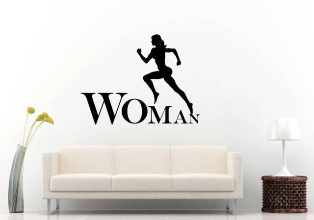 Strong Running Woman Empowering Motivation Room Wall Sticker Decal Vinyl Mural Decor Art L2419 - image 1