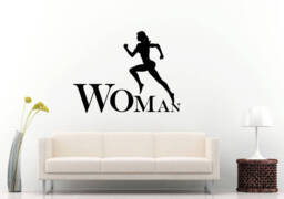 Strong Running Woman Empowering Motivation Room Wall Sticker Decal Vinyl Mural Decor Art L2419 - thumbnail 1