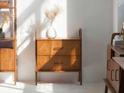 Low Bookcase With Drawers, Small Storage Shelf 90 cm, Mid Century Modern Drawer Unit, Wooden, 51 Or 74 cm Wide, Custom Size - thumbnail 1