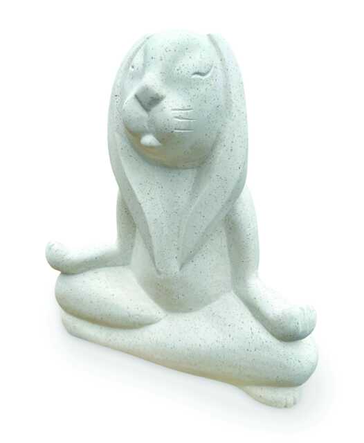 Terrazzo Stone Yoga Bunny Lotus Pose Statue 30cm, Outdoor/Indoor Rabbit - image 1