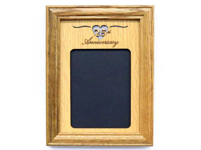 25Th Anniversary Picture Frame - 5x7 Holds 3x4 Photo Wedding Gift - image 1