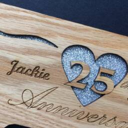 25Th Anniversary Picture Frame - 5x7 Holds 3x4 Photo Wedding Gift - thumbnail 3