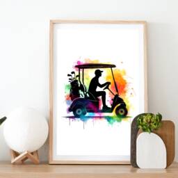 Golfing Wall Art - Set Of 3 Prints - Watercolour Golfer Poster Posters For Golf Lover Decor Room Artwork Men Gift - thumbnail 2
