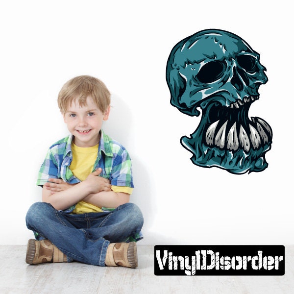 Skull Wall Decal - Fabric Vinyl Removable & Reusable Skulluscolor024Et