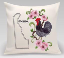 Delaware Blue Hen Chicken & Peach Blossom. Embroidered With Feather Insert - thumbnail 1