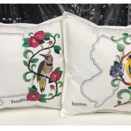 Delaware Blue Hen Chicken & Peach Blossom. Embroidered With Feather Insert - thumbnail 4
