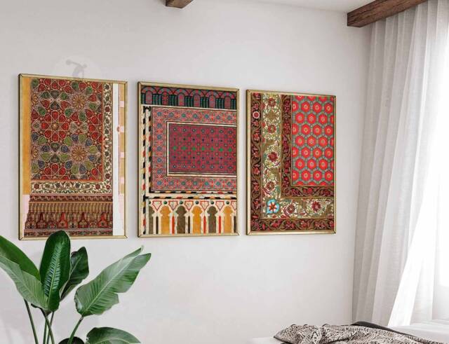 Set Of 3 Arabic Prints, Islamic Wall Art, Decor, Middle Eastern Mughal Arab Gift - image 1
