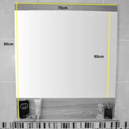 Oak Wall Mounted Single Mirror - thumbnail 2