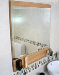 Oak Wall Mounted Single Mirror - thumbnail 1