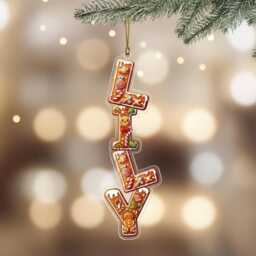 Personalised Gingerbread Name Ornament - Custom Christmas Decoration For Kids & Family, Cute Cookie Style Tree Bauble, Holiday Gift Keepsake - thumbnail 1