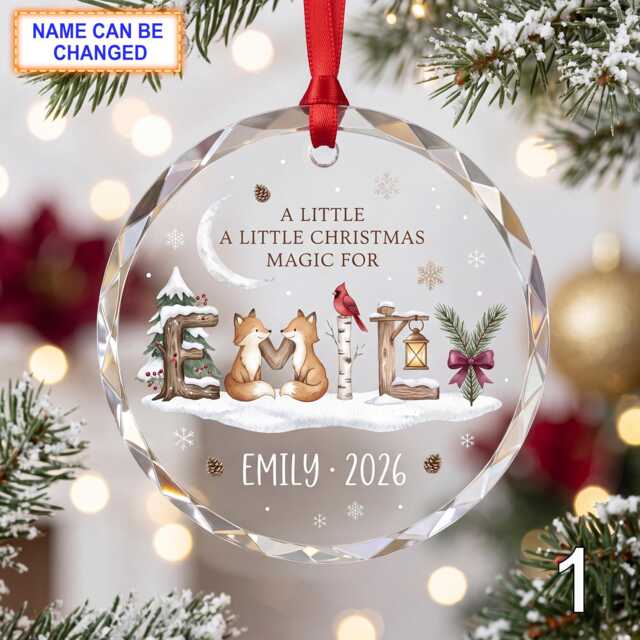 Christmas Glass Ornament, Custom Gingerbread Holiday Keepsake With Candy Canes, Figures & Greenery, Personalized Gift - image 1