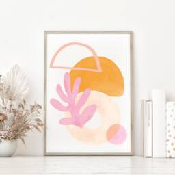 Set Of 3 Prints, Lounge Wall Art, Pink & Orange Funny Pastel Print, Colourful, Illustration, Abstract, Modern UK A5 A4, A3 - thumbnail 3