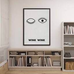 Wink - Modern Scandinavian Art Print, Industrial Poster, Wall Art, Black Grungy - Decoration Mdrn Home - thumbnail 3