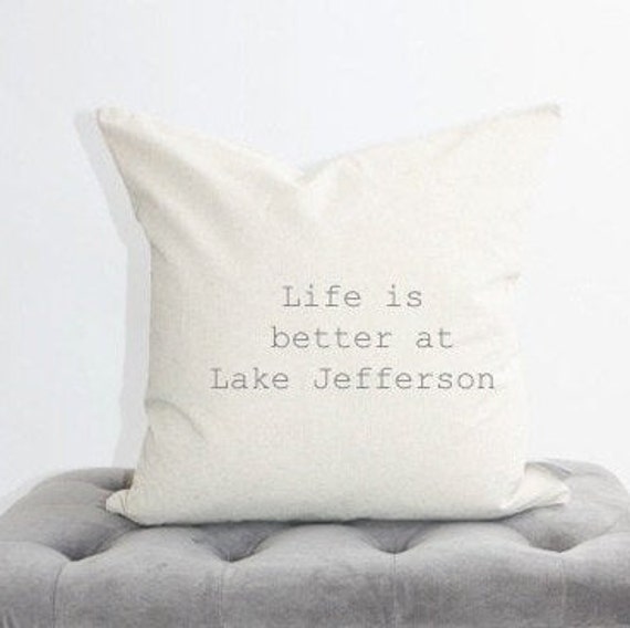 Life Is Better At Lake Personalized Pillow Cover, House, Lakehouse Pillow, Cabin, Housewarming Gift, Custom Gift - image 1
