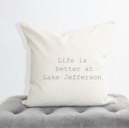 Life Is Better At Lake Personalized Pillow Cover, House, Lakehouse Pillow, Cabin, Housewarming Gift, Custom Gift - thumbnail 1