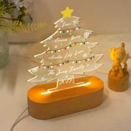 Personalized Christmas Tree Night Light With Family Names, Holiday Gift For Family, Xmas Home Decor, Festive Nightlight Kids, Christmas - thumbnail 3