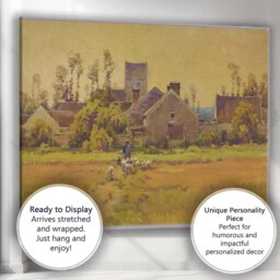Rustic Village Shepherd & Sheep Pastoral Countryside Canvas Wall Art Print Decor Picture Ready To Hang - thumbnail 3