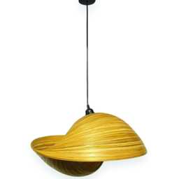 Bamboo Double Sea Shell Lampshade 50cm, Large Twin Pendant Light - thumbnail 2