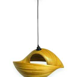 Bamboo Double Sea Shell Lampshade 50cm, Large Twin Pendant Light - thumbnail 3