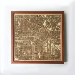 Los Angeles Wooden Street Map - Framed Laser Cut City Art - thumbnail 1