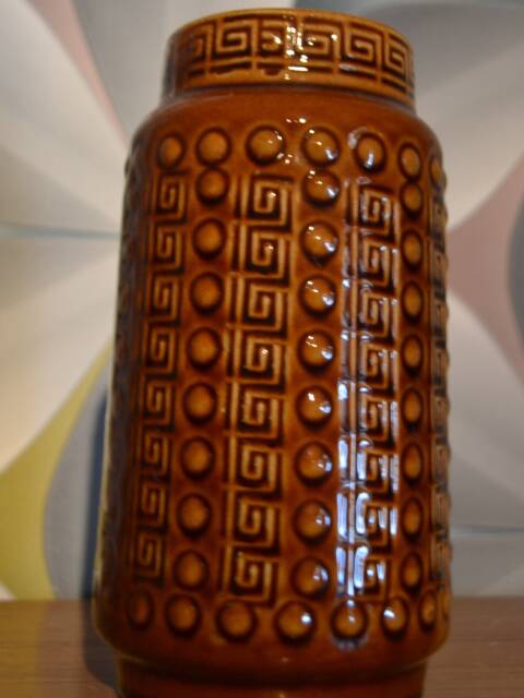 Vintage 1950S Vase By Scheurich Braun, Rockabilly Design - image 1