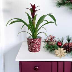 Hand Painted Burgundy & Gold Plant Pot Modern Boho Planter - thumbnail 1