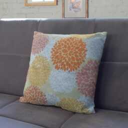 Beige & Yellow Cushion Cover With Multicolourcircular Leaves, Double Sided Printing Pillow On The Soft Velvet Fabric Multi Sizes - thumbnail 3