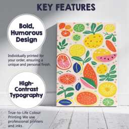 Playful Colourful Citrus Fruit Abstract Pattern Canvas Wall Art Print Decor Picture Ready To Hang - thumbnail 2