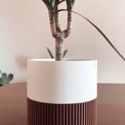 Two-Toned Cedar Plant Pot Modern Color Block Planter - thumbnail 4