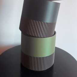 Two-Toned Cedar Plant Pot Modern Color Block Planter - thumbnail 3