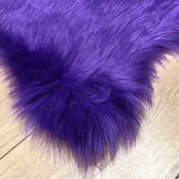 Vibrant Purple Faux Fur Rug Soft, Washable, Non-Slip Accent Carpet - thumbnail 3