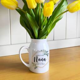 Personalised Small Milk Jug Bud Vase, Gift For Her , Mummy, Nanny, Aunty, Grandma, Thank You Gift - thumbnail 3