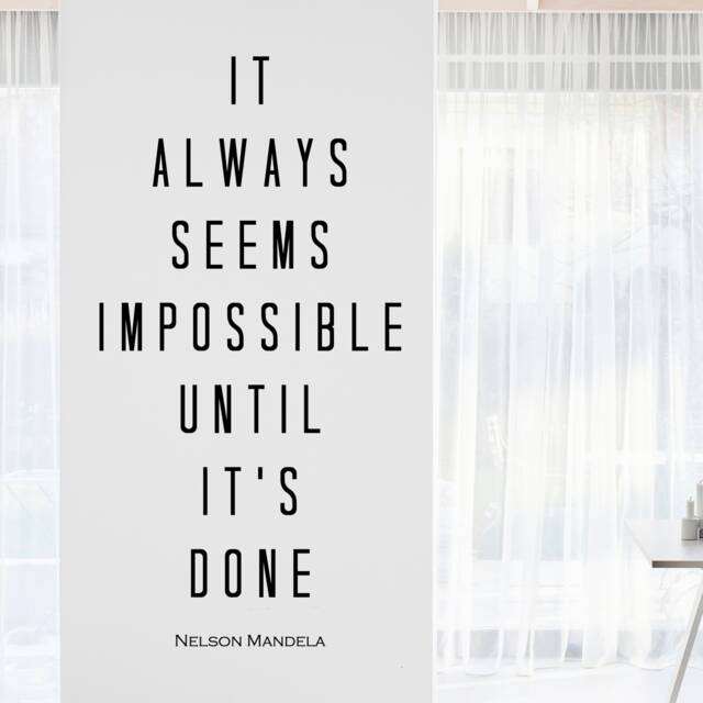 Nelson Mandela Impossible Inspirational Motivational Wall Decal Quote Art Inspired Focus Positive Home Room Decor Encouragement 33x17 In - image 1