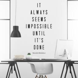 Nelson Mandela Impossible Inspirational Motivational Wall Decal Quote Art Inspired Focus Positive Home Room Decor Encouragement 33x17 In - thumbnail 3