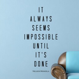 Nelson Mandela Impossible Inspirational Motivational Wall Decal Quote Art Inspired Focus Positive Home Room Decor Encouragement 33x17 In - thumbnail 2