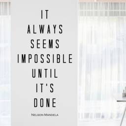 Nelson Mandela Impossible Inspirational Motivational Wall Decal Quote Art Inspired Focus Positive Home Room Decor Encouragement 33x17 In - thumbnail 1