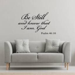 Be Still & Know That I Am God Inspirational Bible Stickers - Psalm 4610 Christian Wall Decal Home Decor - Vwaq - thumbnail 1