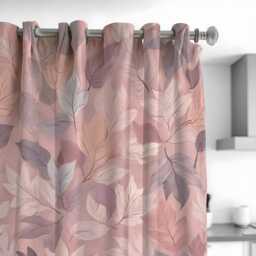 Dusty Pink Leaf Curtains, Soft Botanical Drapes, Custom Window Panels For Bedroom Or Living Room Modern Nature Decor - thumbnail 2