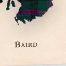 Clan Baird Scottish Tartan Map - Of Scotland Family Wall Decor, Ready To Hang - thumbnail 4