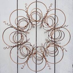 Wreath Primitive 8 Bed Spring Wire Rustic Copper/Gold Handmade Vintage Wedding Christmas