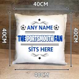 Personalised Portsmouth Fc Cushion. With Any Name. Football Fan Cushion Pompy - thumbnail 3