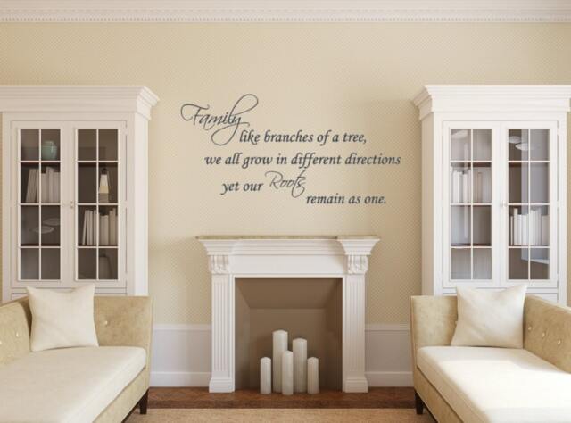 Family Like Branches Of A Tree, We All Grow in Different Directions Yet Out Roots Remain As One. Vinyl Wall Decal - image 1